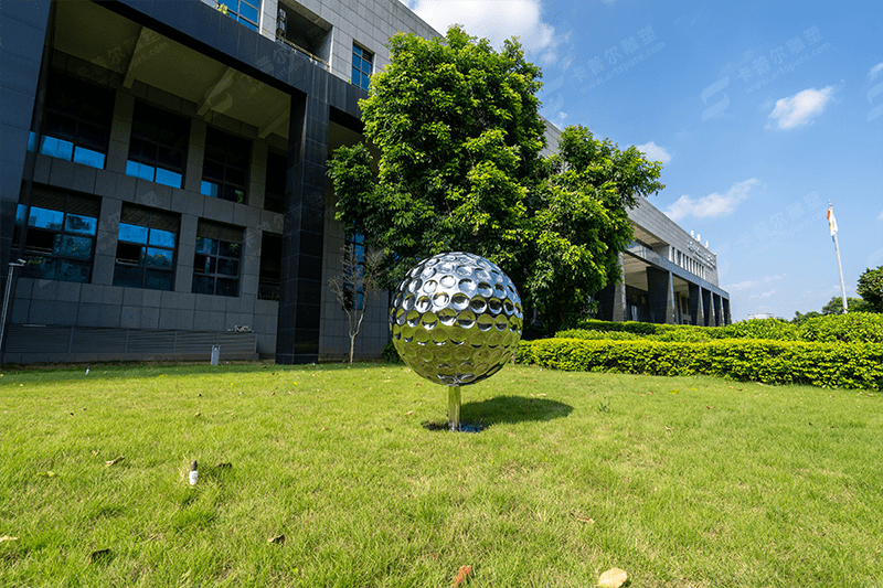90cm Stainless Steel Golf Ball Sculpture | Mirror Polished Modern Metal Artwork for Interior & Outdoor Décor - Image 2