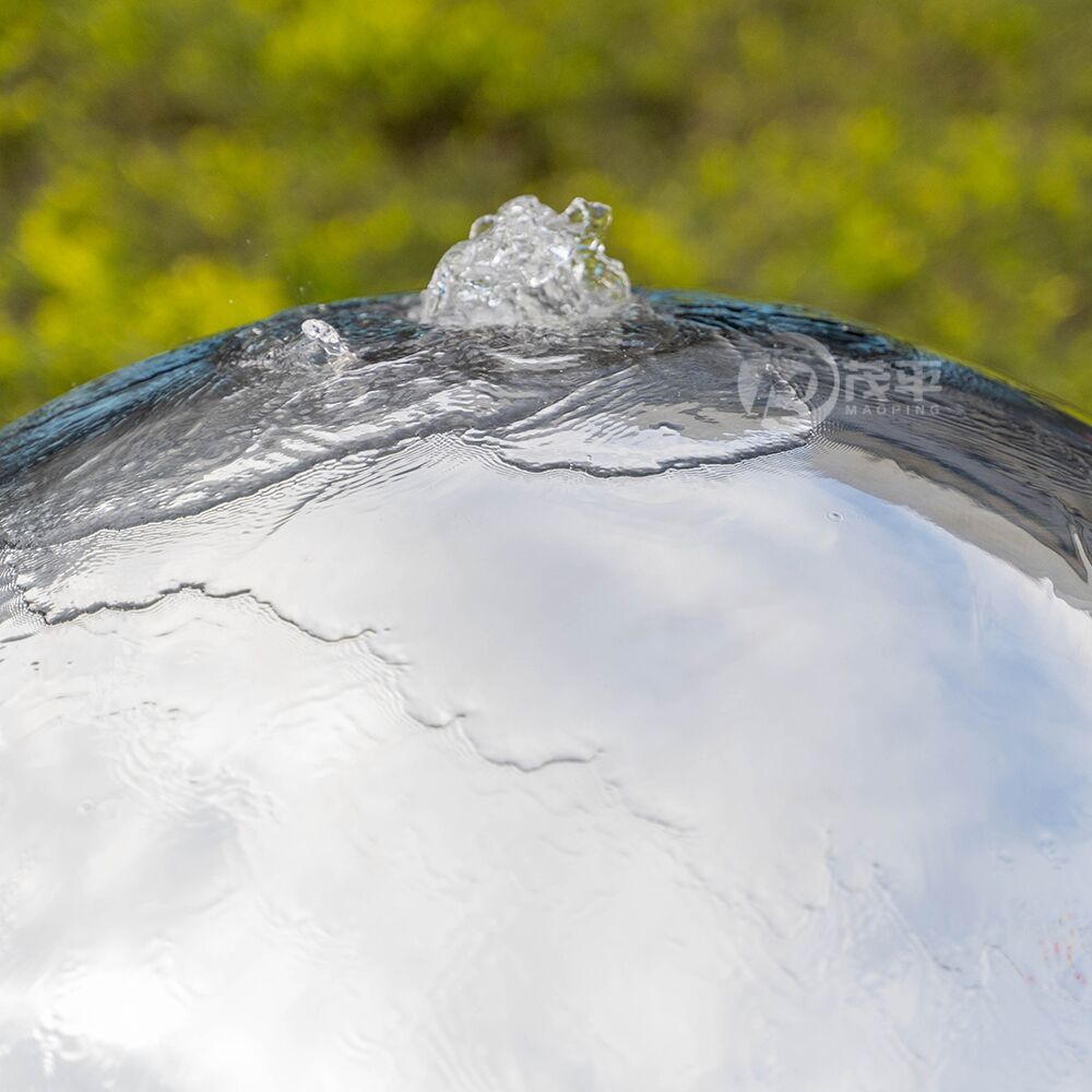 Stainless Steel Sphere Fountain Sculpture | Modern Pool Water Feature for Luxury Outdoor Decor - Image 3