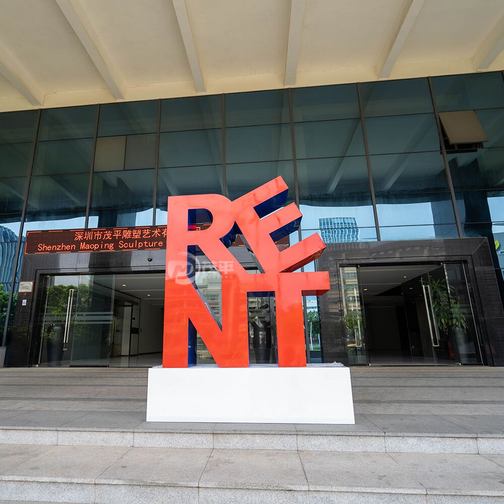 Creative Colorful Stainless Steel 3D Text Sculpture Outdoor Garden Decoration MP-O0018