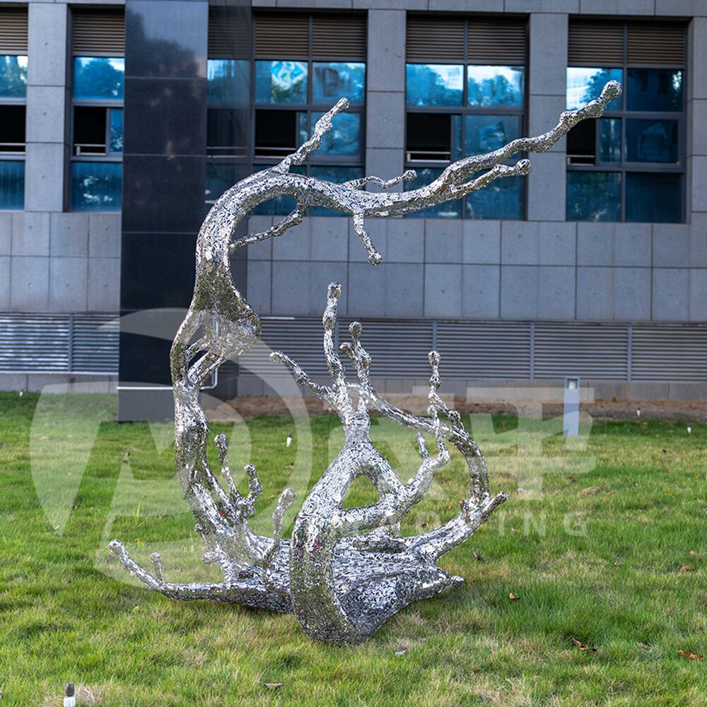 Modern Hollow Sculpture Outdoor Garden Stainless Steel Abstract Spoondrift Sculpture MP-O0052