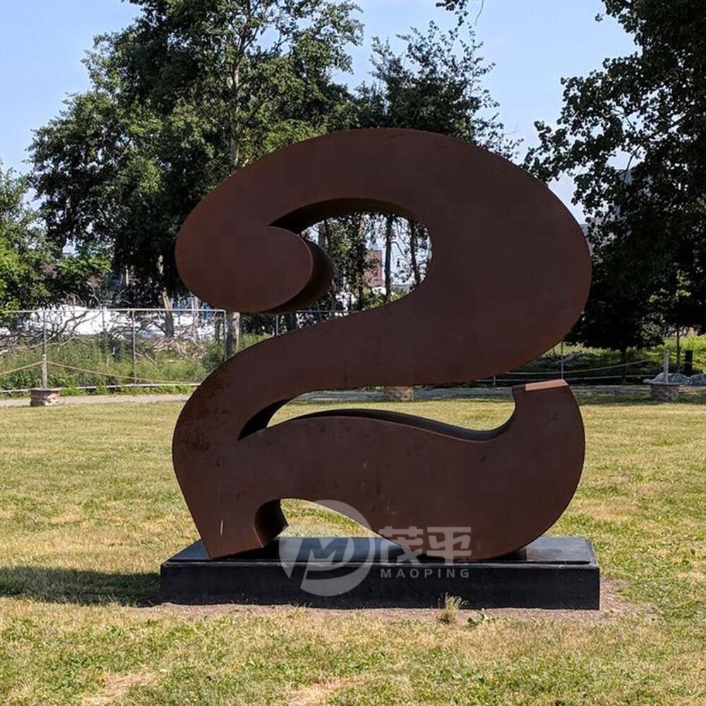 Creative large outdoor landscape sculpture corten steel number shape sculpture garden decoration MP-O0067 - Image 3