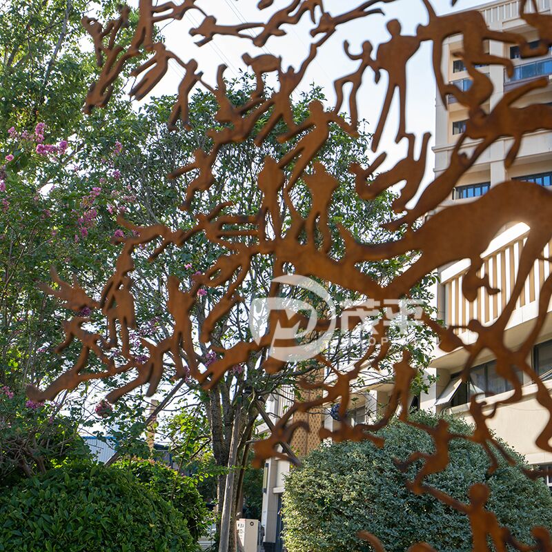 Creative corten steel tree sculpture for yard decoration - Image 2