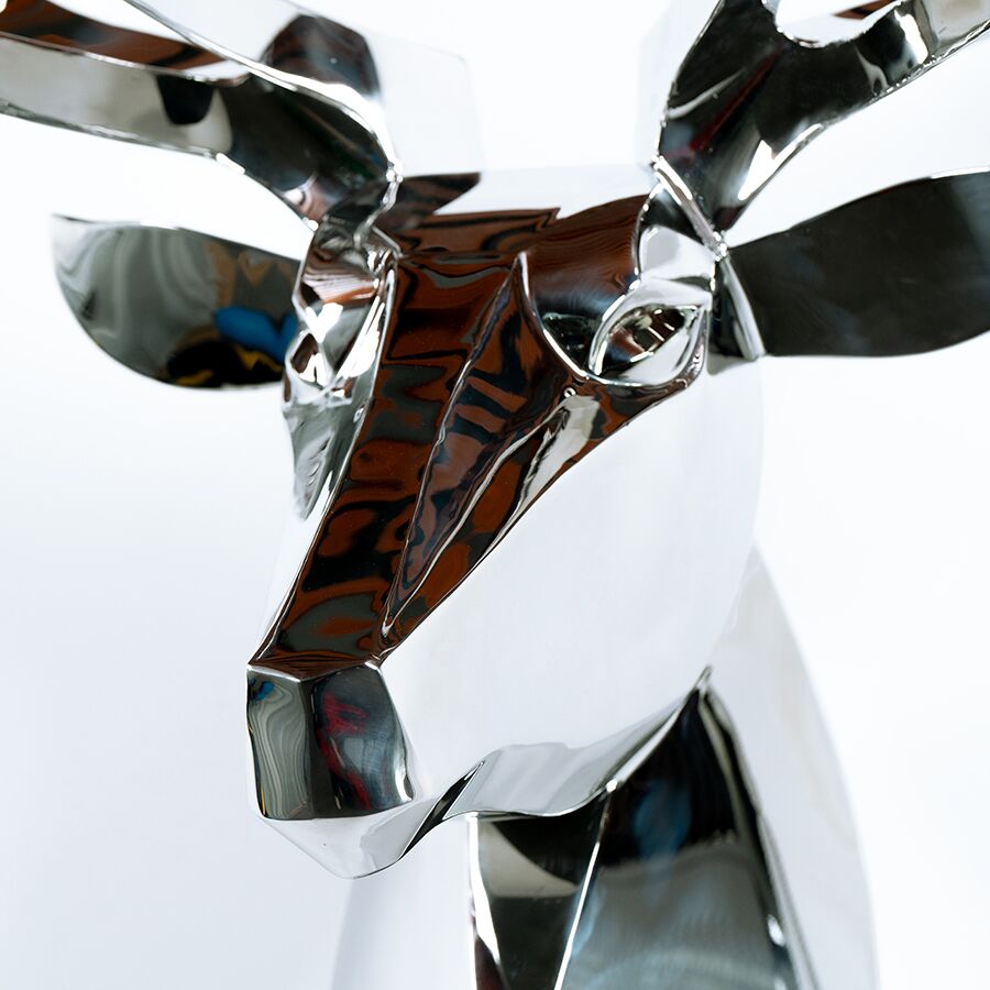 Metal art stainless steel stag head sculpture for wall decor - Image 5