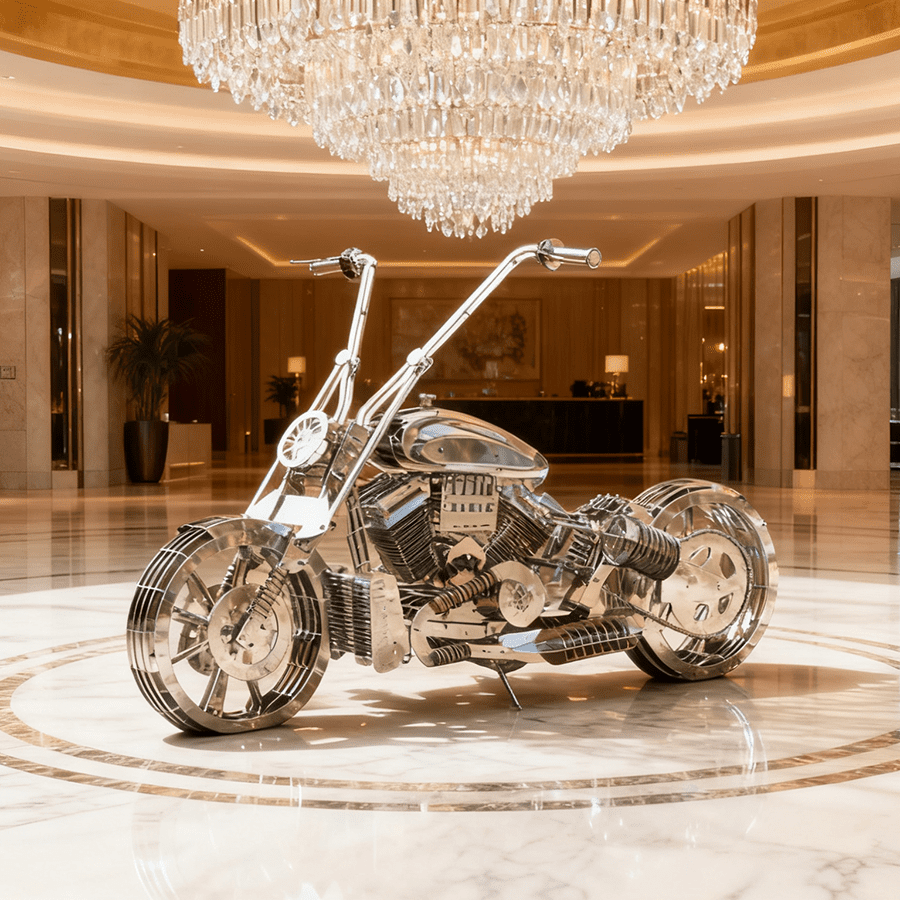 steel motorcycle sculputre 1