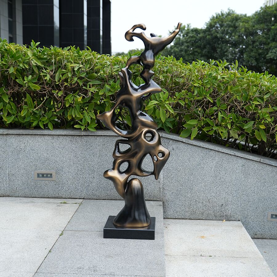 Fiberglass Abstract Sculpture | Modern Bronze Art Piece for Hotel & Interior Decoration - Image 5