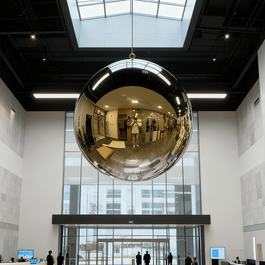 90 cm Stainless Steel Golden Ball Sculpture | Luxury Mirror Polished Metal Artwork for Modern Interiors - Image 3