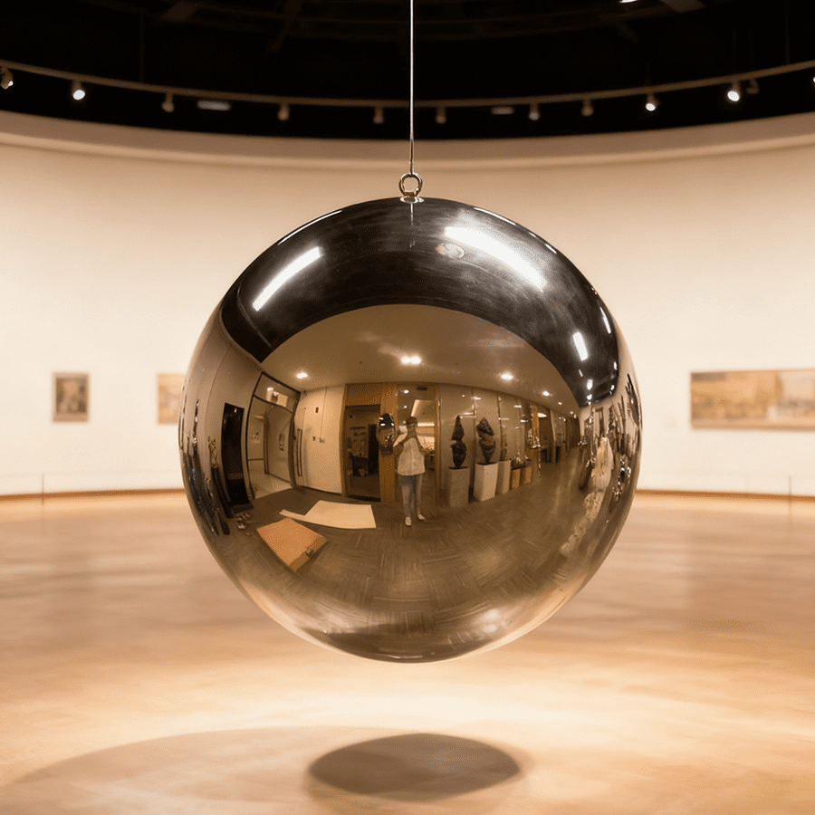 90 cm Stainless Steel Golden Ball Sculpture | Luxury Mirror Polished Metal Artwork for Modern Interiors - Image 4