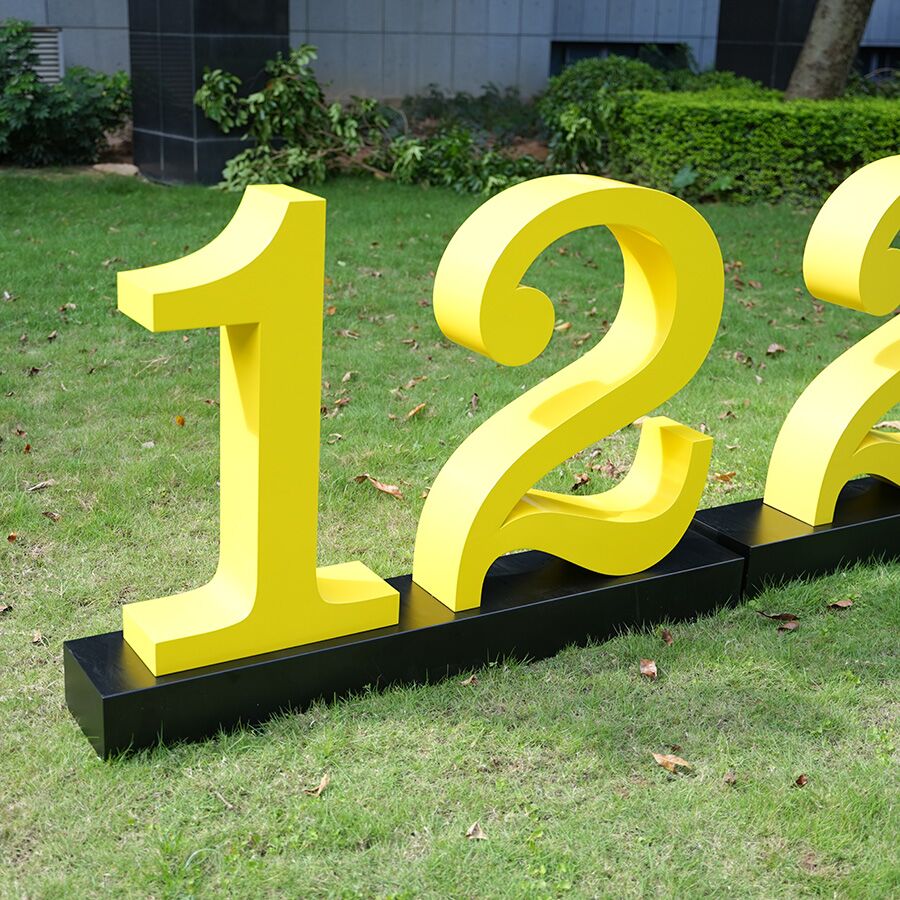 Golden Stainless Steel Number Sculpture | Custom Large Number Art for Mall & Event Decoration - Image 2