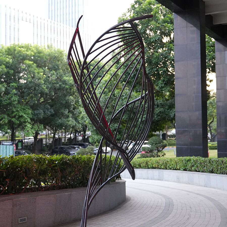 Abstract Stainless Steel Ribbon Sculpture for Interior Decor | Modern Metal Art Installation - Image 3