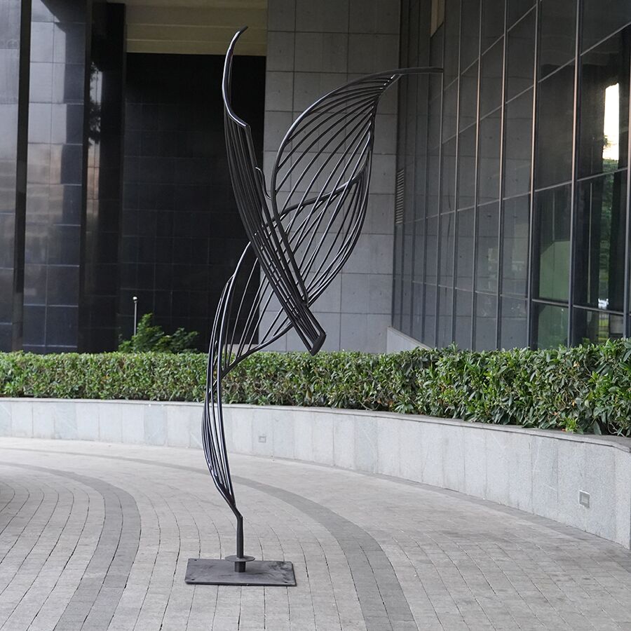 Abstract Stainless Steel Ribbon Sculpture for Interior Decor | Modern Metal Art Installation - Image 2
