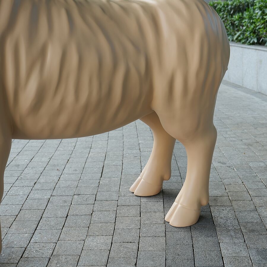 Modern Fiberglass Animal Sculpture for Interior Decor – Contemporary Goat Art Statue - Image 4