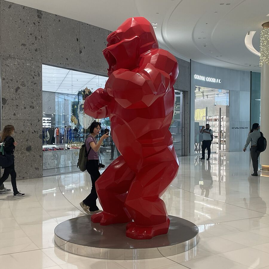Large Red Gorilla Fiberglass Sculpture 2