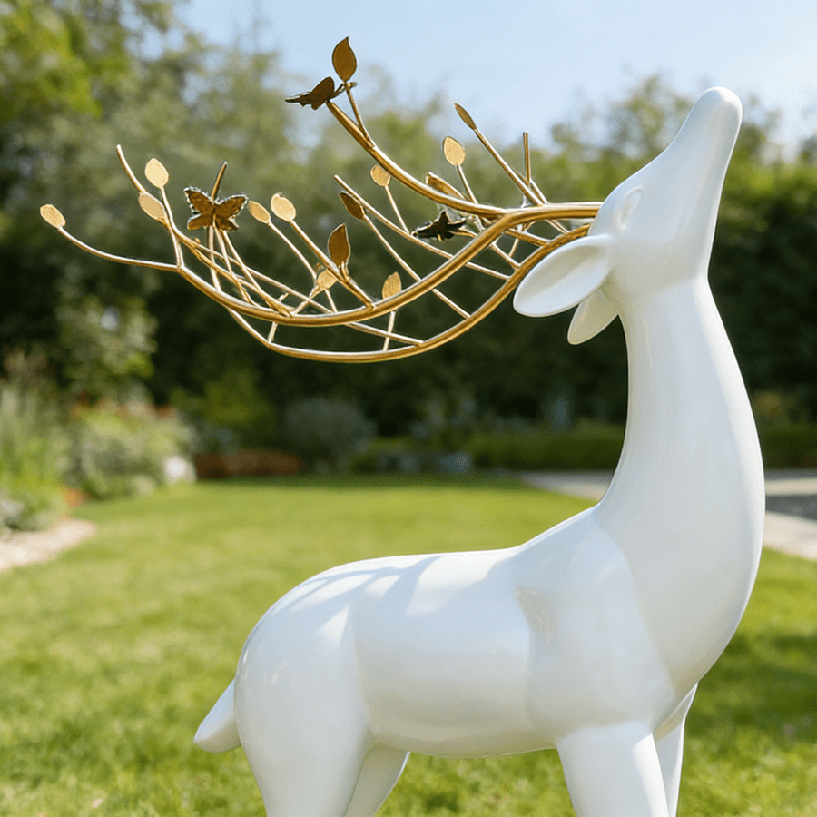 Modern Steel Deer Garden Sculpture 1