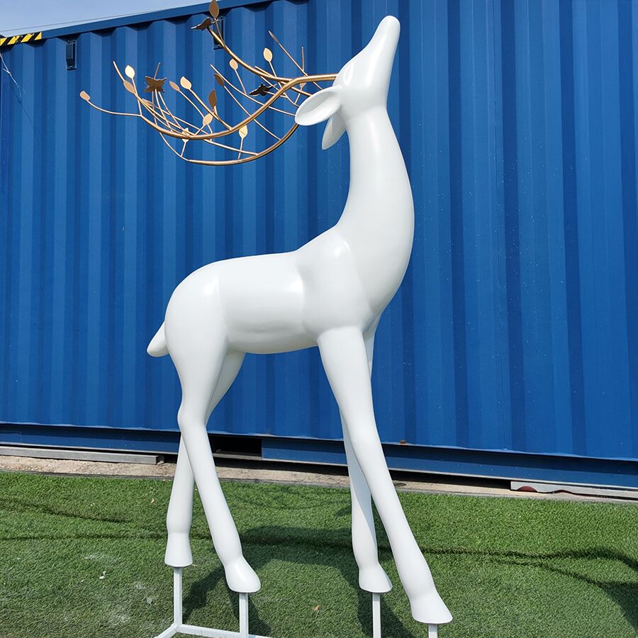 Modern Steel Deer Garden Sculpture 2