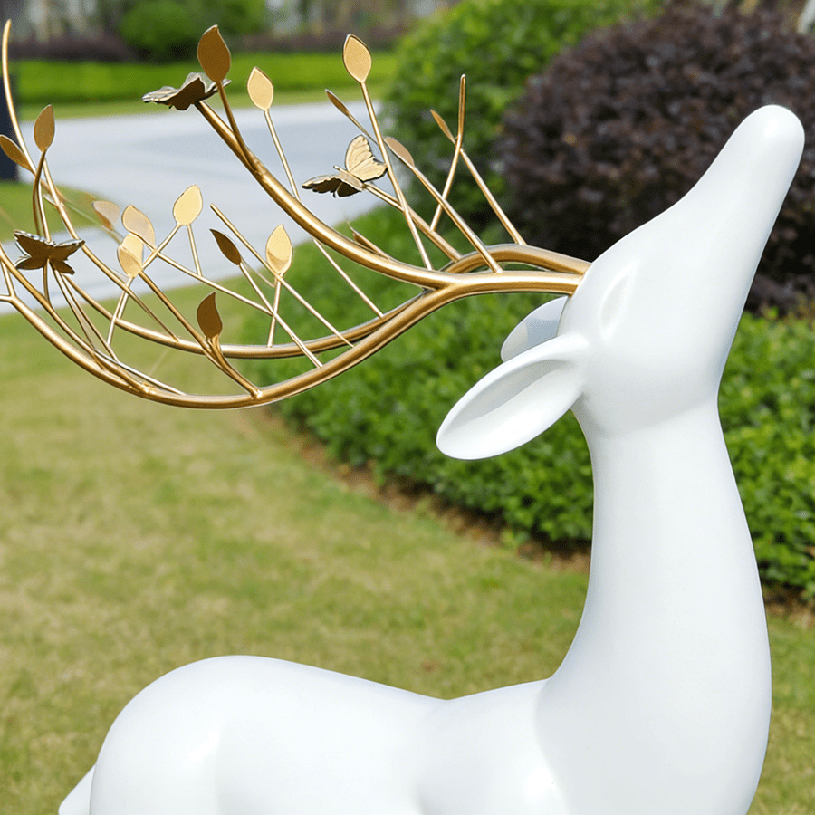 Modern Steel Deer Garden Sculpture 3
