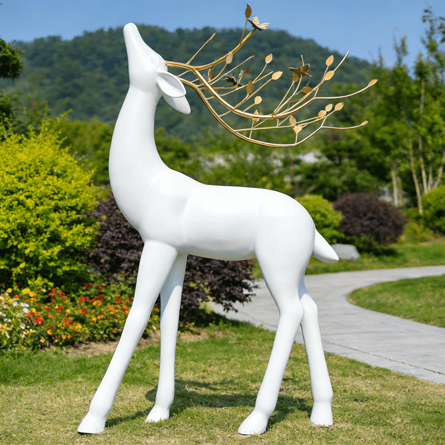Modern Steel Deer Garden Sculpture 5
