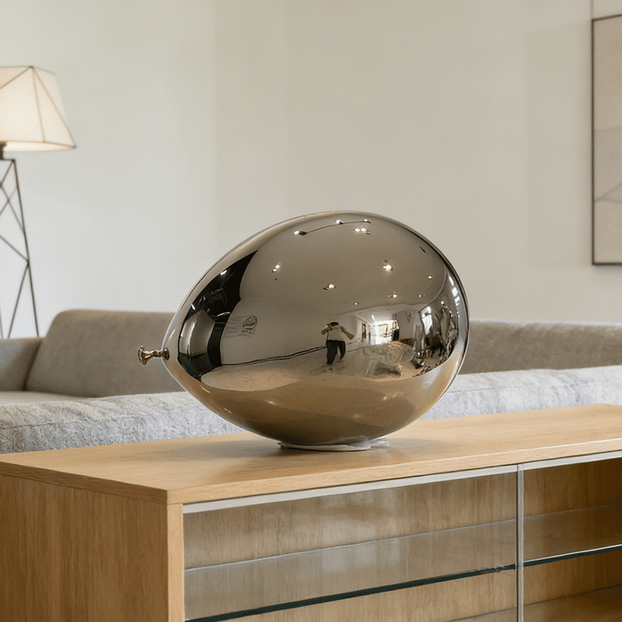 Stainless Steel Balloon Sculpture for Interior Decor – Modern Mirror Polished Desk Art - Image 7