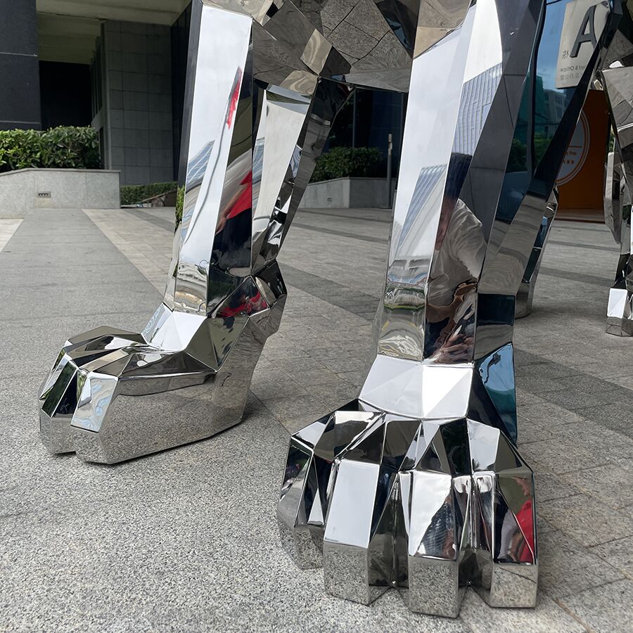Modern Stainless Steel Lion Statue for Commercial Entrance - Image 6